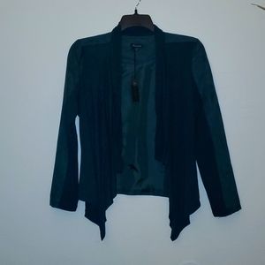 Ladies Mixed Suede/Knit Jacket, NWT, SZ:XL, Deep Green.